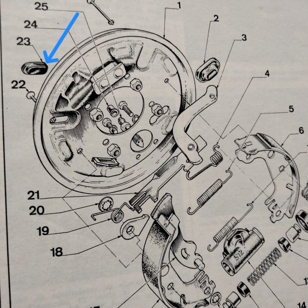 bouchon de visite frein arrière fiesta mk1-ref : 1542448, neuf origine